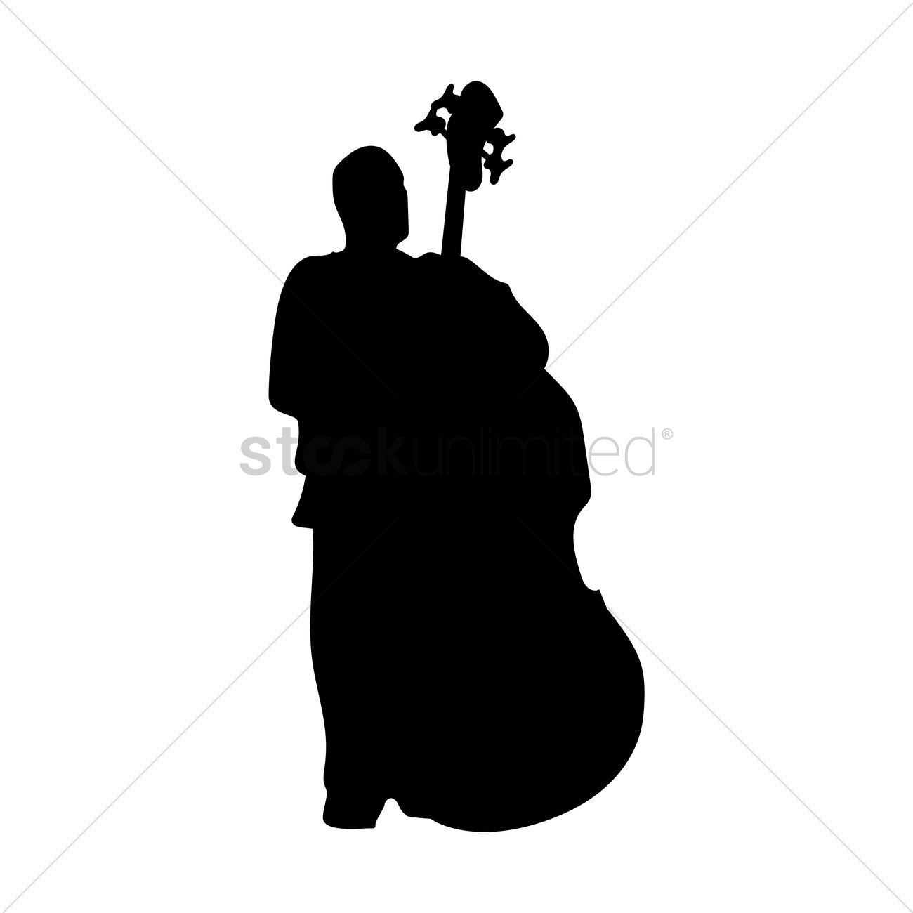 1300x1300 Man Playing Double Bass Vector Image