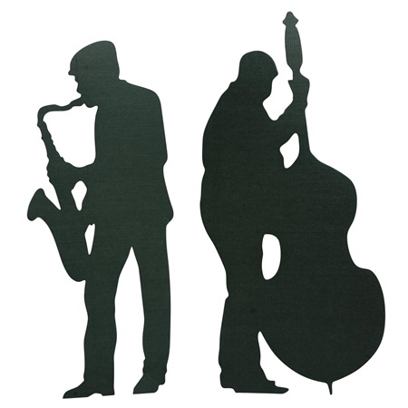 450x450 Sax And Bass Player Cut Out Silhouette