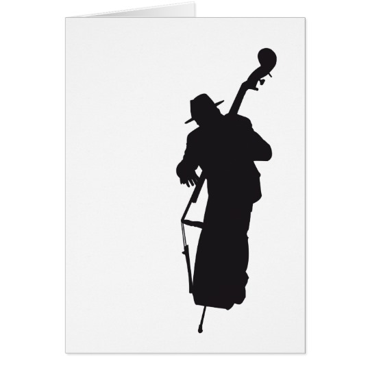 540x540 Picture Postcard Silhouette Double Bass Player