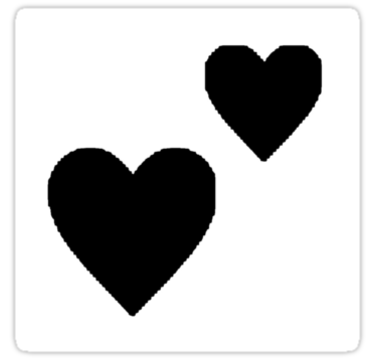 375x360 Double Heart Emoji Silhouette Stickers By Natalie Fenton Redbubble