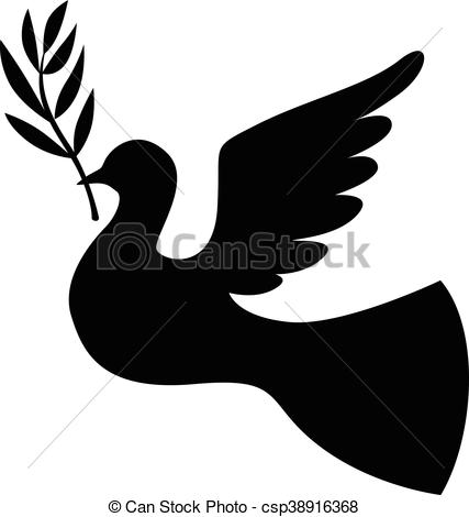 427x470 Silhouette Dove With Branch. Vector Illustrations Of Clip Art