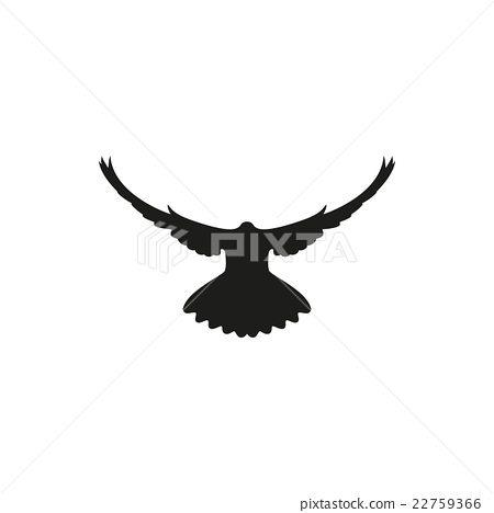 450x468 Dove Silhouette On White Background, Vector