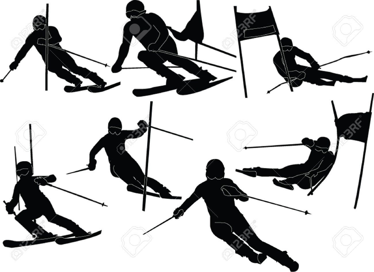 1300x946 Ski Clipart Silhouette