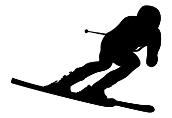 349x240 Set Alpine Skiing Athlete Black Silhouette