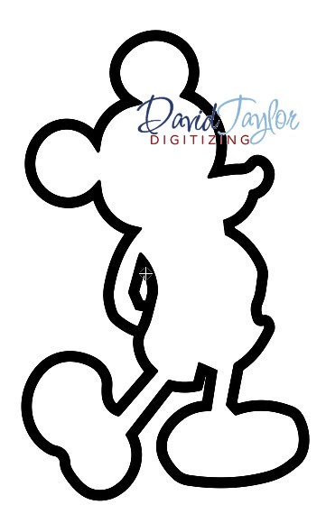 361x580 Mickey Mouse Silhouette Applique Embroidery 2 Designs 1x1 2x2
