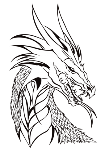 340x480 Dragon Head Coloring Page Free Printable Coloring Pages