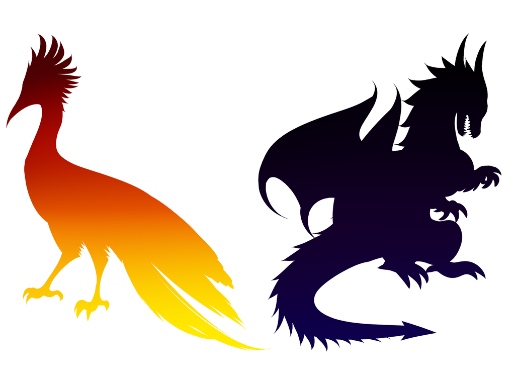 1024x768 Dragon Head Silhouette