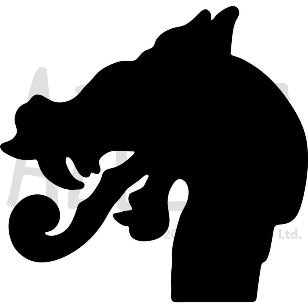 1000x1000 Dragon Head Silhouette' Wall Stencils Templates (Vws0017479) Ebay