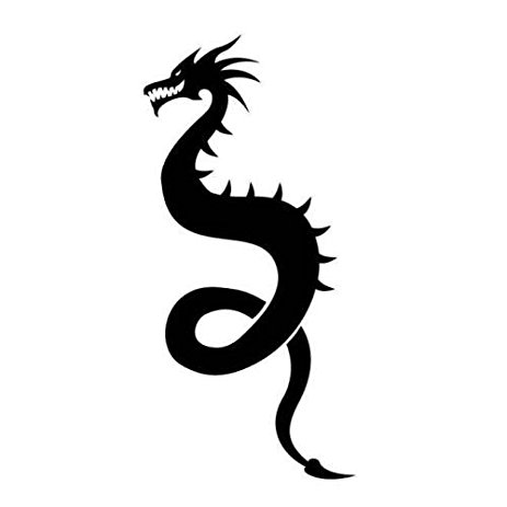 463x463 Ancient Dragon Silhouette Car Decal Sticker, Light
