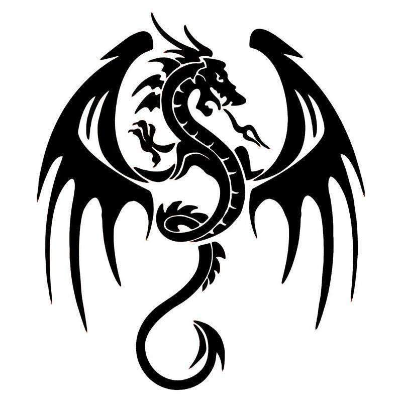 800x800 Dragon Silhouette Car Body Decal Dragon Silhouette, Silhouettes