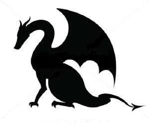 300x254 20 X Machine Cut Sad Dragon Silhouette Card Topper Display Any