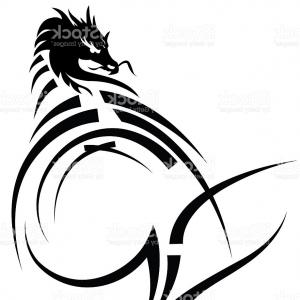 300x300 Photostock Vector Chinese Dragon Silhouettes On The White