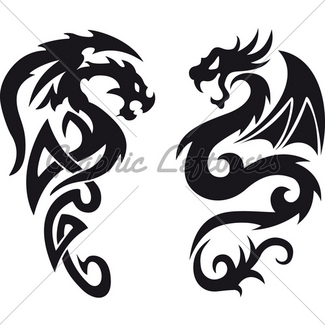 325x325 Dragon Tattoo In Black And White Gl Stock Images