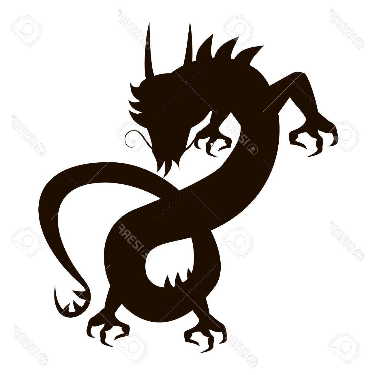 1300x1300 Best Hd Chinese Dragon Silhouette Isolated On White Background