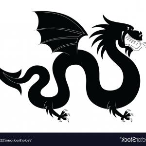 300x300 Photostock Vector Chinese Dragon Silhouettes On The White
