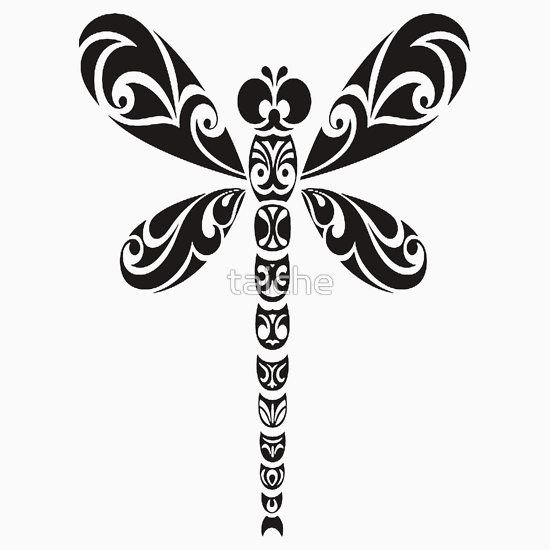 550x550 Tribal Dragonfly Tattoo Silhouette Cameo