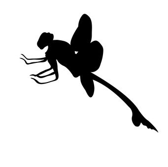 341x340 Free Silhouette Vector Dragonfly, Up
