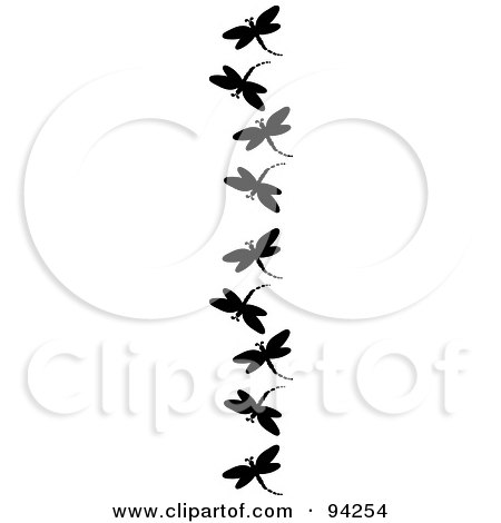 450x470 Black And White Dragonfly Silhouette Clipart Free
