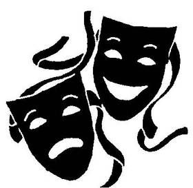 280x273 Black And White Drama Masks Black And White Clipart