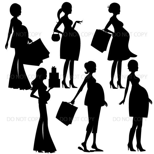 600x600 Pregnant Woman Silhouette Clipart, Pregnant Mom Silhouette