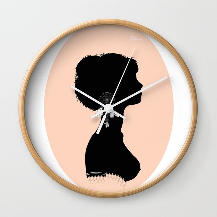 700x700 Dream Catcher Girl Silhouette Wall Clock By Knekko Society6