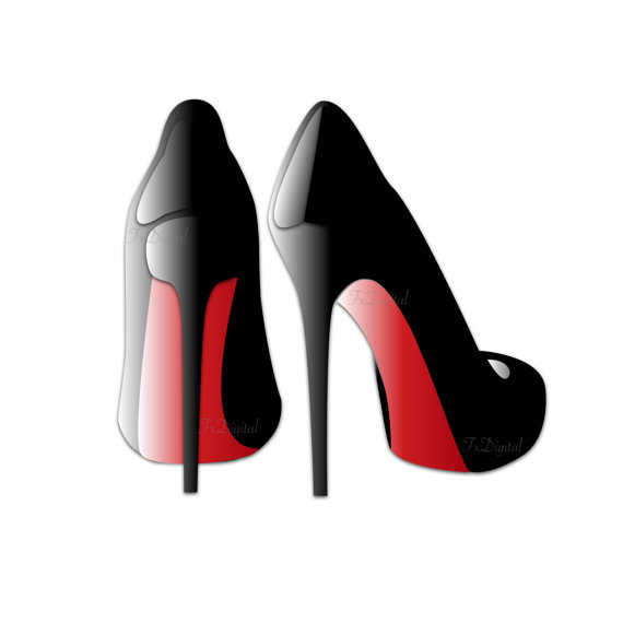 570x570 Black Dress Clipart High Heel 3075840