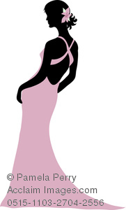 181x300 Dress Silhouettes Clip Art Image Of A Woman Wearing An Evening