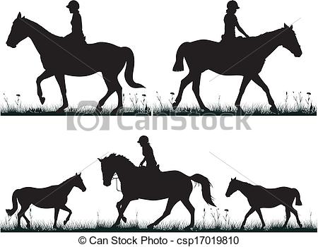 450x350 Dressage On The Grass. Girl On Horseback