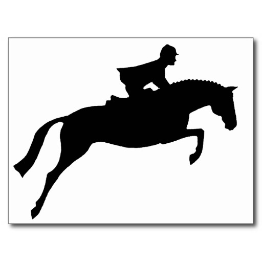 512x512 Jumper Horse Silhouette Post Cards