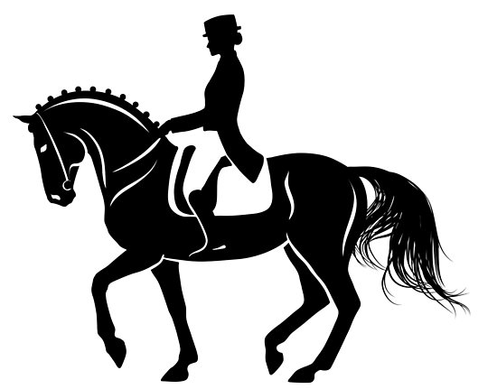 550x431 Detailed Silhouette Of A Dressage Horse Performing Piaffe Posters