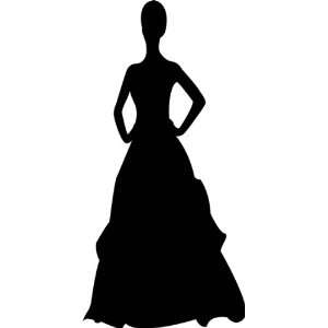 300x300 Dress Silhouettes Com People Silhouette Wall Decals Woman Big