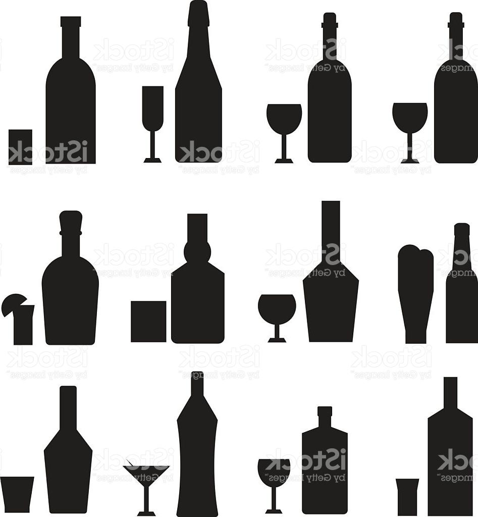 947x1024 Hd Different Alcohol Drink Bottles Black Silhouette Vector File