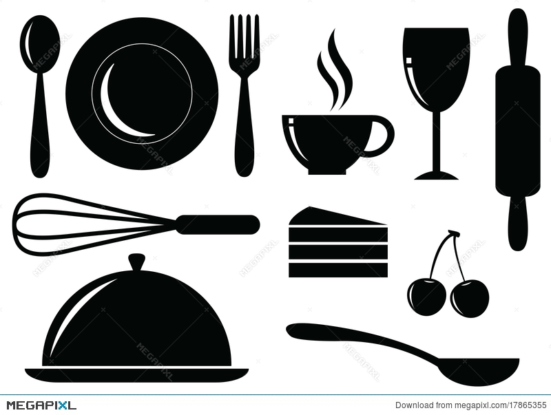 800x603 Vector Silhouette Of Food,drink,bakery And Coffee Illustration