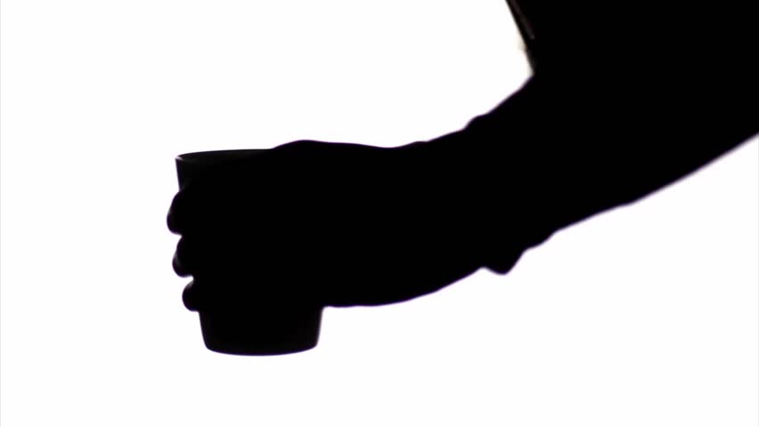 852x480 Man Drinking From A Cup Video Silhouette Stock Footage Video