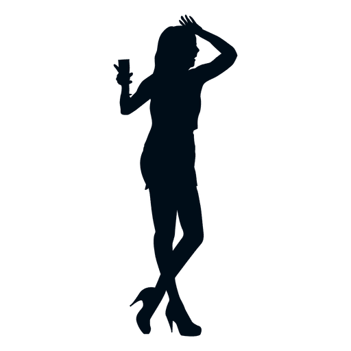 512x512 Party Woman Drinking Silhouette
