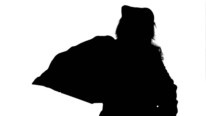 852x480 Silhouette Santa Drinks From A Red Cup Stock Footage Video