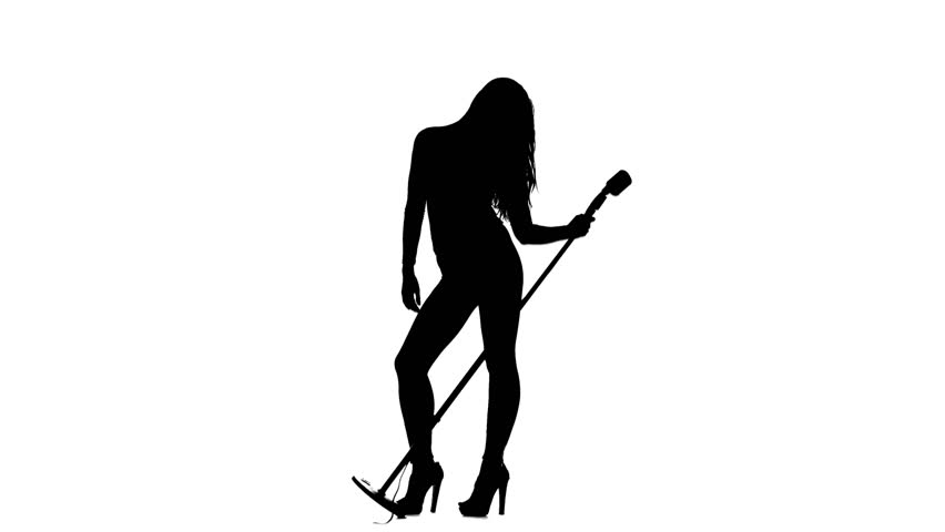 852x480 Golfer Swing Silhouette Profile And Front View. Profile And Side