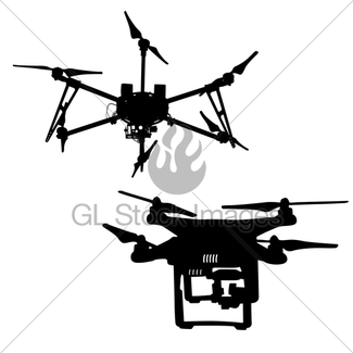 325x325 Cartoon Drone Quadrocopter Gl Stock Images