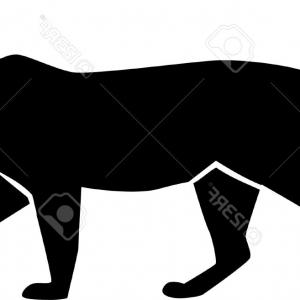 300x300 Silhouette Of A Walking White Panther In A Tattoo Style Vector Gm