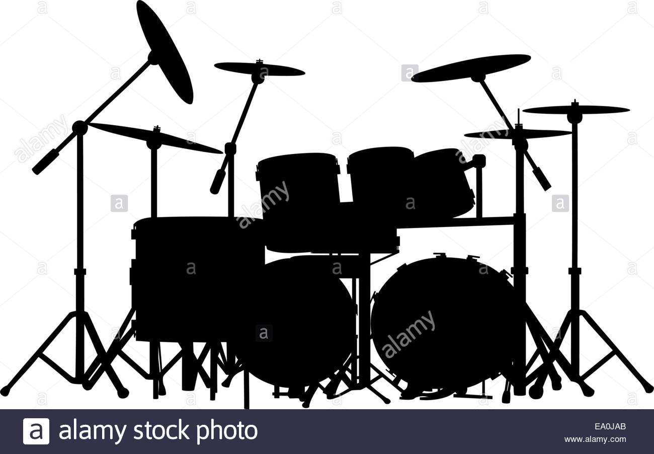 1300x902 Isolated Silhouette Drum Set Vector Stockfotos Amp Isolated