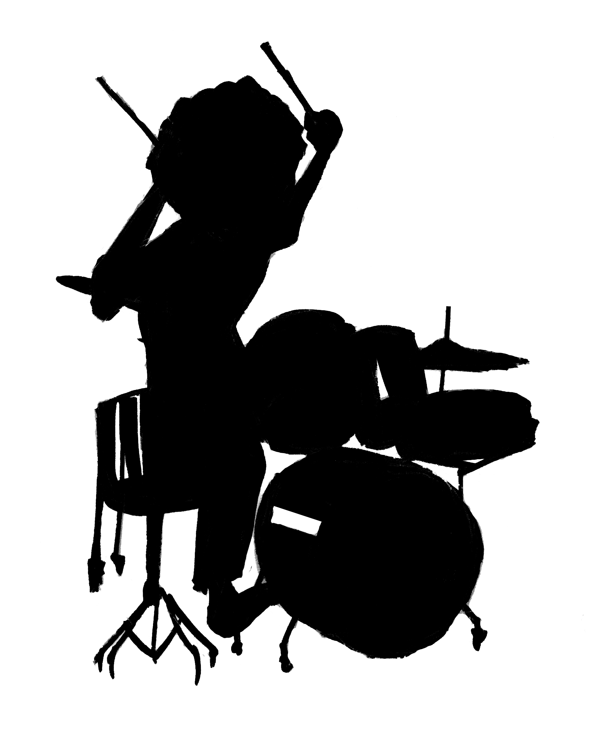 2039x2541 Set Drummer Silhouette Clipart Panda