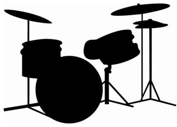 363x260 Drum Set Silhouette Freezer Paper Stencil Crafty