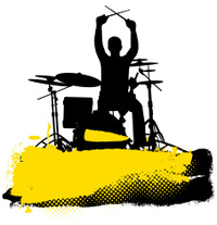 200x207 Drummer Silhouette (Vector Illustration) Stock Vector