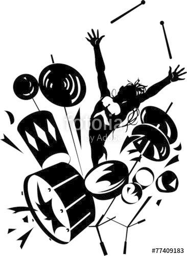 366x500 Rock Drummer Silhouette Stock Image And Royalty Free Vector Files