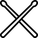 128x128 Drumstick Clipart Black And White