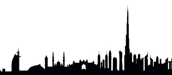 552x240 Dubai Skyline Vector