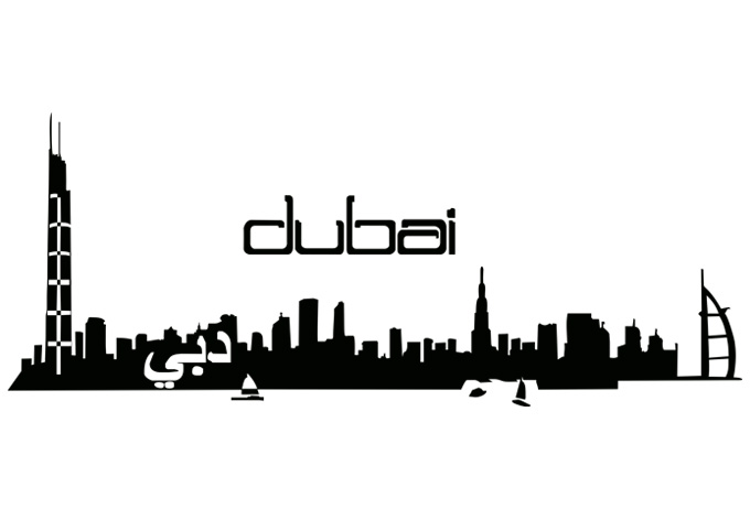 680x472 Skyline Wall Sticker