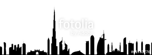 500x181 Dubai Skyline Clipart Free