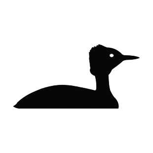 310x310 Duck Swimming Silhouette Birds Decals, Decal Sticker