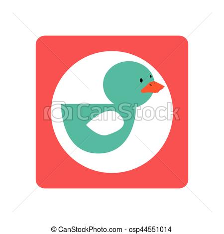 450x470 Square Shape With Silhouette Duck Toy Vector Illustration Vector